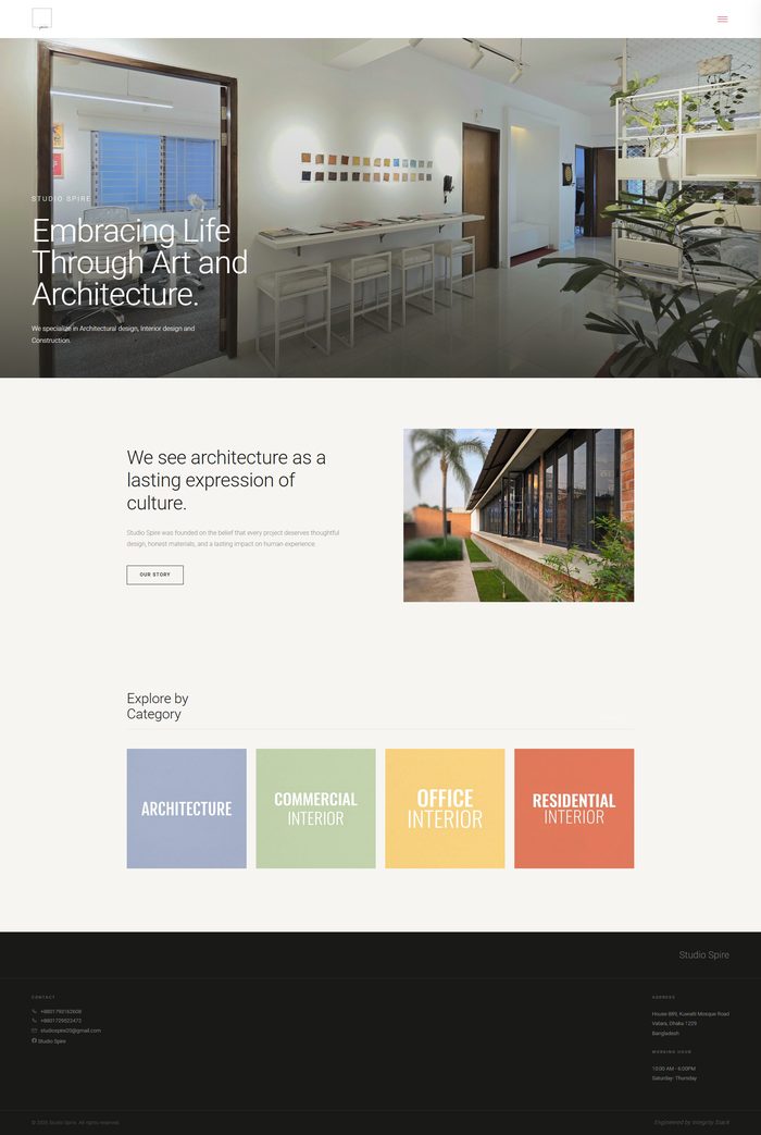 Studio Spire website preview